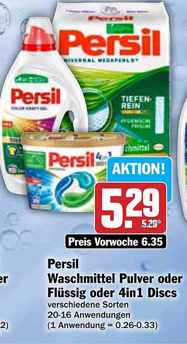 Persil Waschmittel Pulver oder Flüssig oder 4in1 Discs