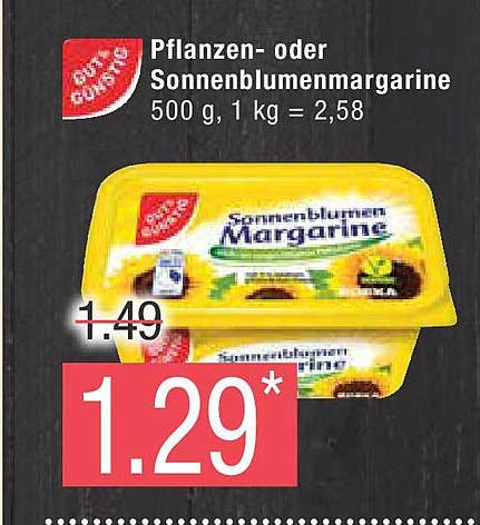 Pflanzen- oder Sonnenblumenmargarine