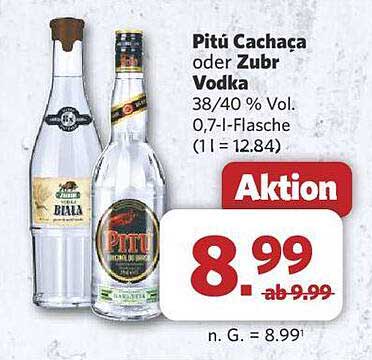 Pitú Cachaça oder Zubr Vodka