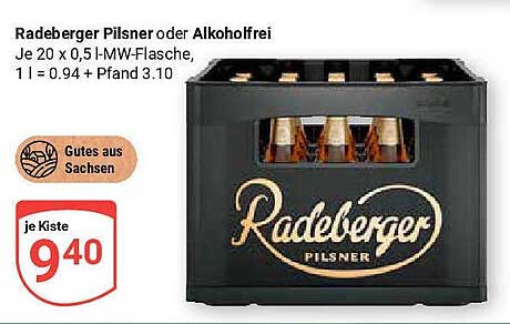 Radeberger Pilsner oder Alkoholfrei