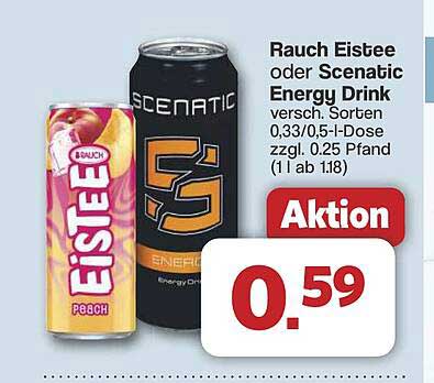 Rauch Eistee oder Scenicat Energy Drink