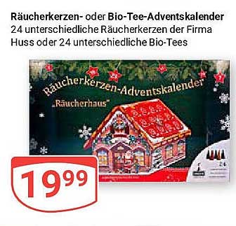 Räucherkerzen- oder Bio-Tee-Adventskalender