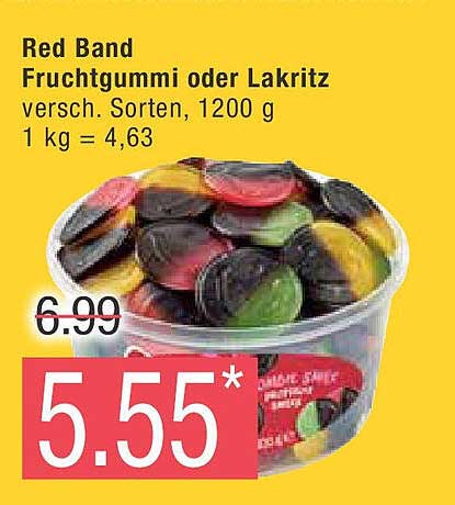 Red Band Fruchtgummi oder Lakritz