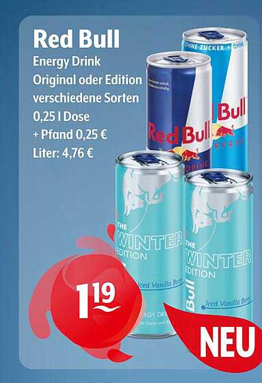 Red Bull Energy Drink Original oder Edition