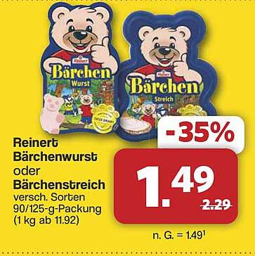 Reinert Bärenwurst oder Bärenstreich