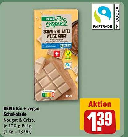 REWE Bio + vegan Schokolade