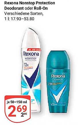 Rexona Nonstop Protection Deodorant oder Roll-On