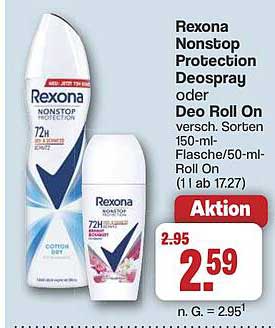 Rexona Nonstop Protection Deospray oder Deo Roll On