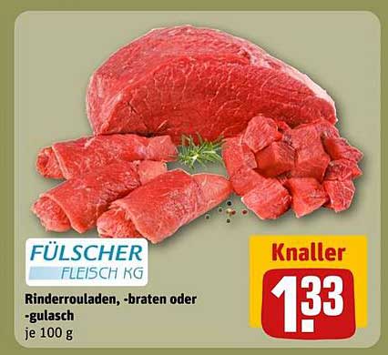 Rinderrouladen, -braten oder -gulasch