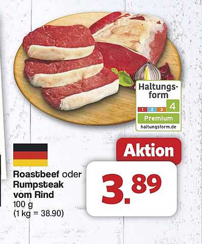 Roastbeef oder Rumpsteak vom Rind