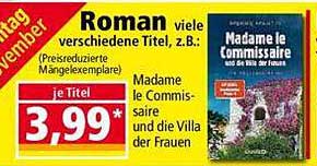 Roman viele verschiedene Titel, z.B.: Madame le Commissaire und die Villa der Frauen