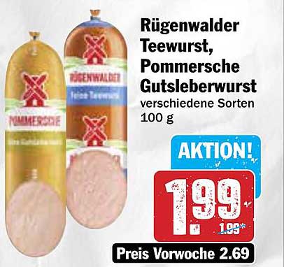 Rügenwalder Teewurst, Pommersche Gutsleberwurst