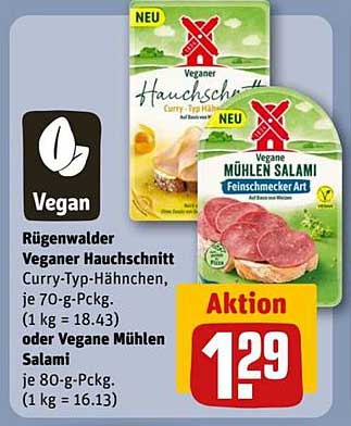 Rügenwalder Veganer Hauchschnitt oder Vegane Mühlen Salami