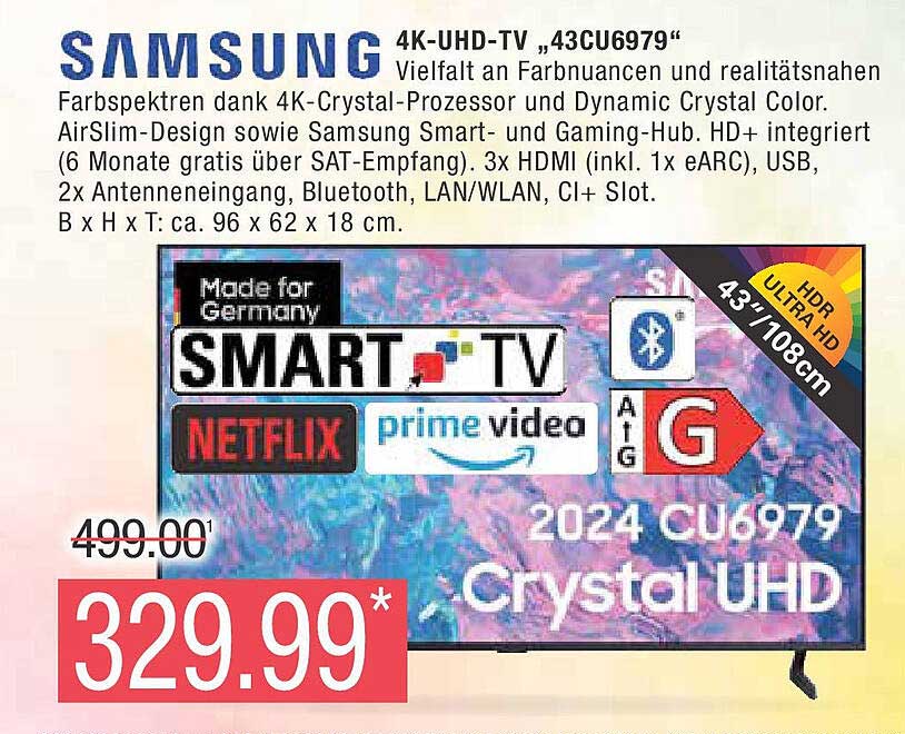 Samsung 4K-UHD-TV „43CU6979“