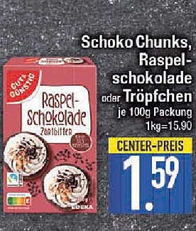 Schoko Chunks, Raspelschokolade oder Tröpfchen