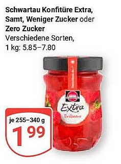 Schwartau Konfitüre Extra, Samt, Weniger Zucker oder Zero Zucker