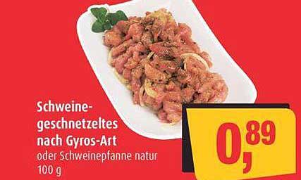 Schweinegeschnetzeltes nach Gyros-Art oder Schweinepfanne natur