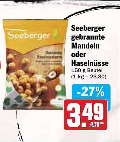 Seeberger gebrannte Mandeln oder Haselnüsse