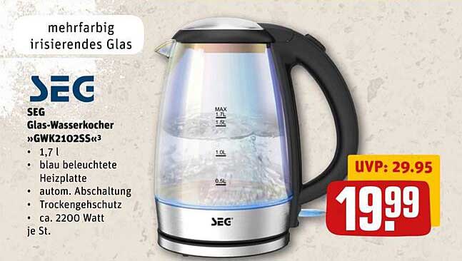 SEG Glas-Wasserkocher »GWK2102SS«