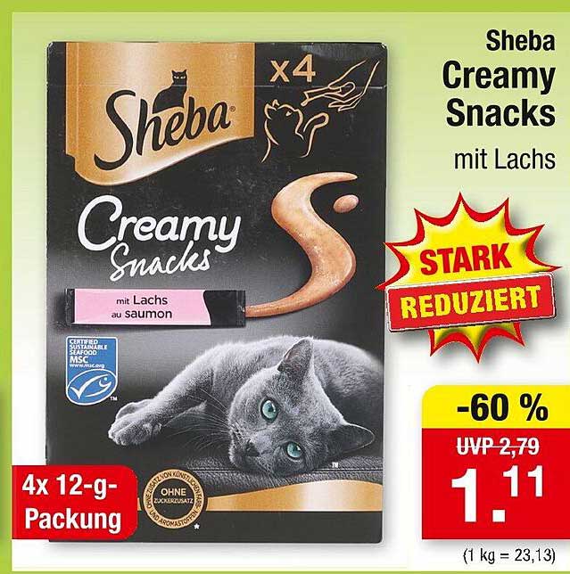 Sheba Creamy Snacks mit Lachs