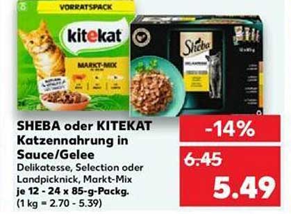 SHEBA oder KITEKAT Katzennahrung in Sauce/Gelee