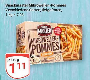 Snackmaster Mikrowellen-Pommes