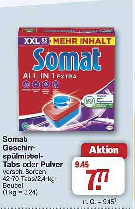 Somat Geschirrspülmittel-Tabs oder Pulver