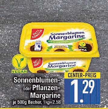 Sonnenblumen- oder Pflanzen-Margarine