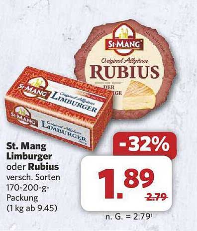 St. Mang Limburger oder Rubius