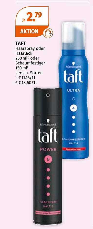 TAFT Haarspray oder Haarspray 250 ml oder Schaumfestiger 150 ml