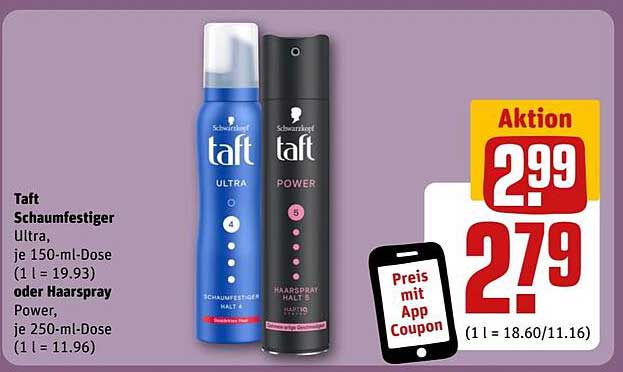 Taft Schaumfestiger Ultra oder Haarspray Power