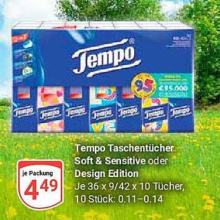 Tempo Taschentücher Soft & Sensitive oder Design Edition