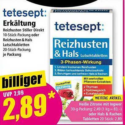 tetesept Reizhusten & Hals Lutschtabletten