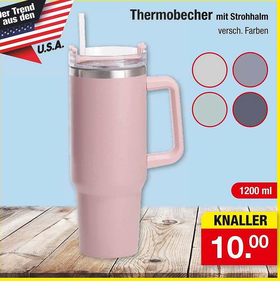 Thermobecher mit Strohhalm