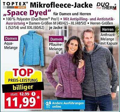 TOPTEX Sport Mikrofleece-Jacke "Space Dyed" für Damen und Herren