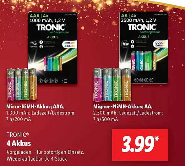 TRONIC® 4 Akkus