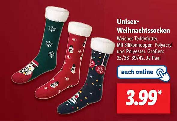 Unisex-Weihnachtssocken