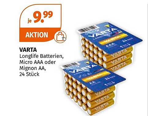 VARTA Longlife Batterien, Micro AAA oder Mignon AA, 24 Stück