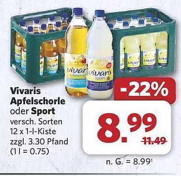 Vivaris Apfelschorle oder Sport