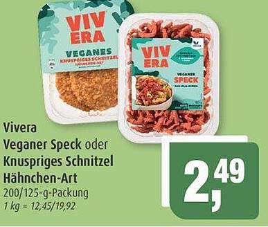 Vivera Veganer Speck oder Knuspriges Schnitzel Hähnchen-Art