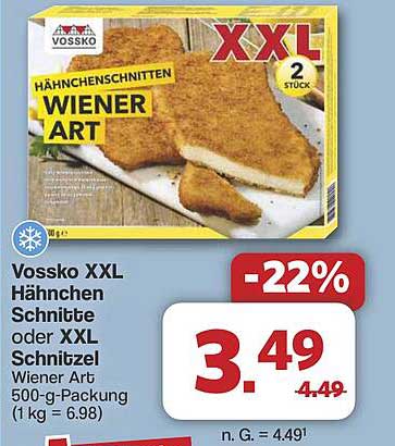 Vossko XXL Hähnchenschnitte oder XXL Schnitzel Wiener Art