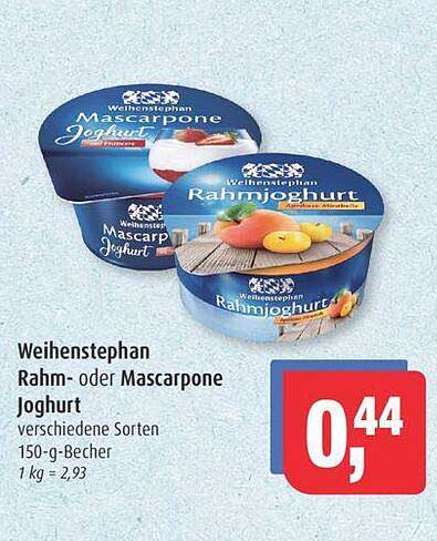 Weihenstephan Rahm- oder Mascarpone Joghurt