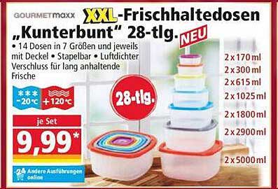 XXL-Frischhaltedosen „Kunterbunt“ 28-tlg.