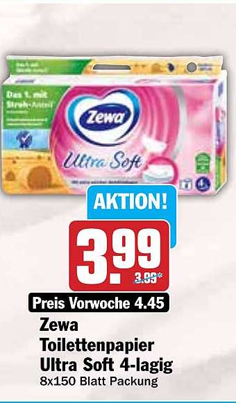 Zewa Toilettenpapier Ultra Soft 4-lagig