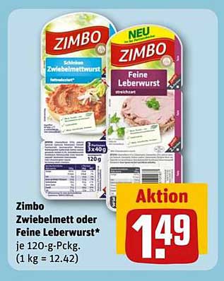 Zimbo Zwiebelmettwurst oder Feine Leberwurst*