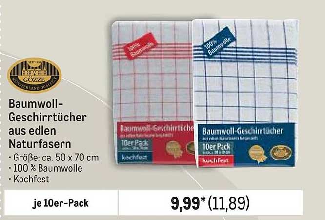 Baumwoll-Geschirrücher 10er-Pack