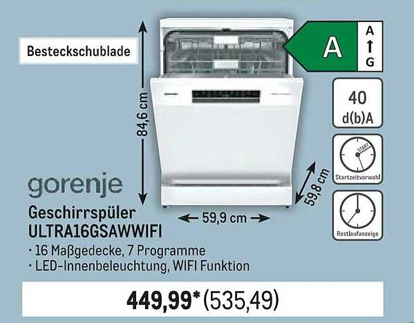 gorenje Geschirrspüler ULTRA16GSAWIFI