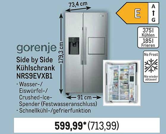 gorenje Side by Side Kühlschrank NRS9EVXB1