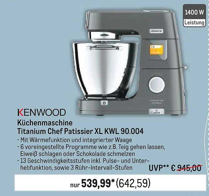 KENWOOD Küchenmaschine Titanium Chef Patissier XL KWL 90.004