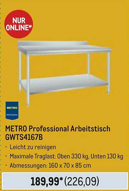 METRO Professional Arbeitstisch GWTS4167B